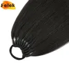 Long Straight Ponytail With Elastic Band Synthetic Hair Heat Resistant 24Inch Wrap Around Tail Fake Hairpiece 240507