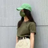 Xiaoma Logo Nowy krótki koszulka damska koszulka z przodu na ramię bawełniany okrągła szyja luźna sportowa pół rękawie Top 3251 9480