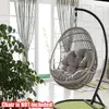 Rund hängande ägg hängmatta stol svängstol kudde tjockt bo tillbaka för inomhus och utomhus uteplats 240508