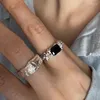 クラスターリングVentfille 925 Sterling Silve Black Zircon Ringテクスチャ