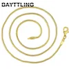 Chains Bayttling 925 Sterling Silver 16 18 20 22 24 26 28 30 inch 2mm gouden slangenketting ketting voor vrouwelijke man bruiloft cadeau sieraden 301b