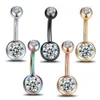 Anneaux de nombril 1pc en acier chirurgical Crystal zircon Boully bouton anneaux cz nombelliers Piercings de pote