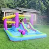 Crianças de parques de playground de água de playground slide de água inflável Jumping Bound House Jumper Castle com piscina de slides Splashing Gun Play Outdoor Divertido na festa de aniversário do quintal do jardim