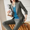 Women's Two Piece Pants 2024 Formal Wear Female Suit Fashion Temperament Office Autumn And Winter Work Ol El Front Stage Clothes