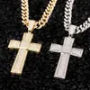 Colar de pingente de pingente de cor de ouro Homp Hip Hop 13mm Colar Chain Chain Iced Out Bling Cross Pingente Hip Hop Jewelry Gift Women Women