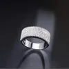 Ins Top Sell Mariage Bijoux Luxury Bijoux 18K Or blanc remplit 5a Cubic Zircon Sapphire CZ Diamond Gemstones Party Women Eternity Engage 2196