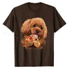 Men's T-Shirts Hungry Poodle Swallows Pizza Dog - T-shirt Cotton Top Customized Hot Selling Party T-shirt d240509