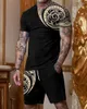 Męskie koszulki T-shirt Sets 3D Drukuj ponadgabarytowe ubrania odzież szorty streetwearne szorty Tlee koszulki graficzne
