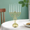 Candle Holders Hanukkah Menorahs Holder 7 Branch Height 21cm Wide Sturdy Base For Sideboard Prayer Table Or Desk Centerpiece