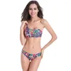 Frauen Badebekleidung plus Größe 6xl sexy Frauen Bikini -Sets Abnehmbares Polster weiblich vollständig gefüttertes Tankini Ein Schulter molliger Schönheitstrend