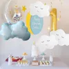Décoration de fête 6pcs nuage bleu souriant le ballon blanc anniversaire colored set