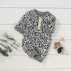 Kledingsets katoen baby romper deken gebreide meid meisje jongens lange mouw jumpsuit quilt 100 80 cm baby kleding set mode luipaard print 2p