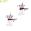 Cuff Links Christmas diamond cufflinks white Christmas socks cute bear cufflinks mens cufflinks simple design accessories gifts Q240508