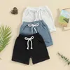 Ensembles de vêtements en bas âge pour tout-petit-né bébé short de couleur solide