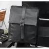 Backpack Fashion Men de alta qualidade PU Leather Street Trend Bag de lazer Lapto de Youth Black Youth Laptop