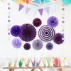 Decorative Flowers Paper Fan Flower Decoration Wedding Fans Decorations Set Party Hanging Decors Prop Crafts