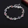 Bracelets de mariage 925 Bracelet en argent sterling Femmes de mariage Bijoux de mariage Charme de mode coloré Zircon Crystal Bracelet