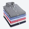 Брэнд мужская рубашка мужские платья рубашки полосатые мужские мужские повседневные с длинным рукавом бизнес -клетчатка Camisa Social 240506