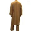 Roupas étnicas Jalabiyat Ramadan mens 2024 Paquistão Conjunto de duas peças CAFTAN ABAYA ABAYA para homens vestidos sauditas conjuntos muçulmanos dubai