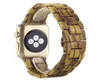 New Fashion Zebra Bamboo Wooden Sangle Bracelet Bracelet Bracelet pour Smart Watch Series 1234 38mm Brown12193586554585