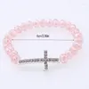 Bracelets de charme TRENDY 1pc Bracelet en cristal coloré Bracelet croix de bijoux élastique Decoration Souveniture Cadeau pour les femmes