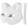 Masques 20 pcs mascarade masque vide à main dessin sur le visage de chat halloween masques femmes fournit du papier blanc bricolage