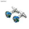Cuff Links Cheap Fashion Mens Metal Knot Cufflinks Lepton Blue Green Knot Cufflinks Mens French Shirt Cufflinks Button Jewels Q240508