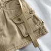 Skirts Women Denim Cargo A-line Skirt Vintage Y2k Khaki Harajuku Korean Streetwear Fashion Emo 2000s Trashy Clothes