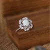 Cluster Rings S925 Серебро, продавая простые конусные кружевные кружевные белые кольцо Aobao Модно и уникальный дизайн чувства дизайна