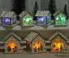 Kerst Log hut hangt houten vaartuigen puzzel Poy Toy Kerst houten huis met kaarslichtbar Home Decorations Children039S Holid6239738