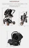 Wózki# Wózek dziecięcy 3 w 1 luksusowe wózki dla dzieci Wysokie krajobrazowe wózek Składanie wózki dziecięce wózek dziecięcy T240509