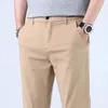 Calças masculinas de algodão puro de algodão puro fino machos casuais assuntos comerciais da marca de verão Trabalho de corredor de calças finas