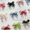 50Pcs Nail 11x12mm Flatback Ribbon Shaped Charms MultiColors Gradient Resin DIY 3D Decals Stones For 240509
