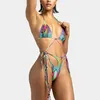 Swimwear féminin 2023 Tassel High Elasticity MAINTRACUTION SPIST BIKINI MAINTURE FEMMES FEMMES FEMMES Femmes Bather Swimming Beachwear pour le maillot de bain T240508