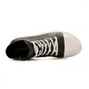 Casual Shoes Fashion Retro High 2024 Top Flat Mens Schnürung rund Zehen männlich echtes Leder Britisch -Stil Reißverschlussschuhe