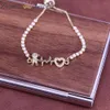 10pcs, 2021 New Gold Color Crystal Zircon Bracelet 2mm CZ Tennis Chain Heart charme Brand pour les femmes Lover Women Fashion Couple Jewelry