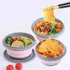 Lunchboxen Tassen 3 pc's/Set Camping Bowl opvouwbare Siliconen Inklapbare kom Lunchbox Salrode Bowl Deksel Uitbreidbare voedselopslagcontainer Bento Box