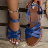 Sandalen Frauen Open Toe Elastic Slip an Schuhen Damen Casual Flats allein leichte Sandalien Sommer Walking