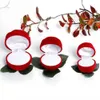 Sieradendozen Rose Jewelry Box Red Velvet Ring Box voor voorstel Betrokkenheid Wedding Ring Opslag Display Doos voortreffelijke sieraden Organisator Box
