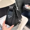 Designer Men's nylon satchel bag Triangle crossbody bags fashion Messenger shoulder postman bag Large capacity package Clasp function purse