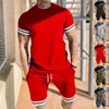 Suits-survêtement masculins Men d'été 2 pièces Set Casual Fashion Couchés à manches courtes Short Short Pant