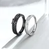 Ringos de cluster S925 Prata esterlina Seda azul original e cabelos brancos anel de casal com textura de diamante Trendência personalizada preta