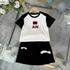 Brand Girls Dress Summer Baby Tracksuits Abiti da design per bambini Taglie di contrasto 110-160 cm T-shirt patchwork e logo logo Skirt Short 24 May