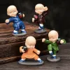 Miniatures Creative Kung Fu Dolls Table Car Ornaments 4Pcs/lot Resin Crafts Gift Lovely Little Monk Sculptures Cute Monks Buddha Statues