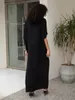 Broderie colorée Femmes Loose Black Kaftan Cozy Robe Sweet Bikini Cover-up Bohemian Summer Beachwear tenue Q1657