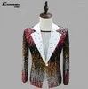 Herrenanzüge Männer Designs Maskulino Homme Terno Bühnenkostüme für Sänger Jacke Multicolor -Pailletten Blazer Dance Star Style Kleid