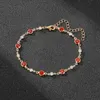Pulseiras de casamento simples pulseira de cristal redonda colorida da moda para mulheres boho shiny shiny shiny metal cadeia de pulseiras