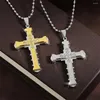 Pendant Necklaces Hip Hop Rock Cross Necklace For Men Women Black Gold Color Party Everyday Jewelry
