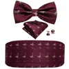 Bow Ties Cummerbund For Men Red Tie Dinosaur Bowtie Self Set Bourgogne Designer Tuxedo Suit Barry Wang YF-10081 2487