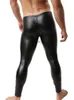 Модные мужские черные брюки из искусственных кожи Длинные брюки сексуальные и новинка худые мышечные колготки Мужские леггинсы Слим подходит для мужчин брюки M-2xl